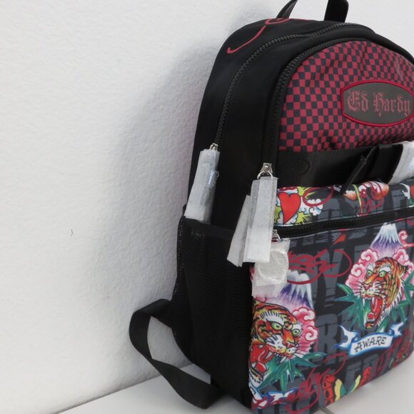 Ed Hardy Black/Red/Multi Color Hardy Theme Backpack - Picture 5 of 7